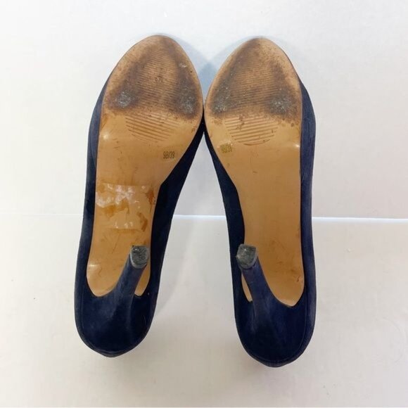 Jessica Simpson Steve Blue Velvet Peep Toe Heels Size 9 - Picture 7 of 8